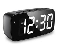 Réveil numérique - ORIA - Réveil LED compact - Snooze réglable - Luminosité 3 niveaux - USB & piles