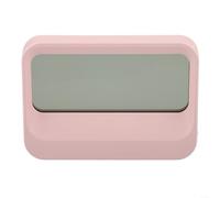 Réveil numérique portable avec affichage clair de l'heure, de la date, de la température, 3 alarmes indépendantes, fonction snooze, fonctionnement à piles, format 12/24 heures (rose)