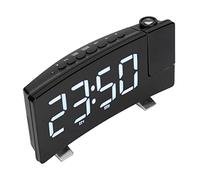 Réveil Numérique pour Chambre à Coucher, Radio-Réveil avec Projection de L'heure Rotative à 180°, 12/24H, Réveil électrique pour Gros Dormeur Garçon Fille Enfants Adolescents (#1)