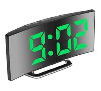 Réveil numérique pour Chambres à Coucher, écran Miroir 7'' LED, 2 luminosités, Chargement USB et Alimentation par Batterie (Vert)