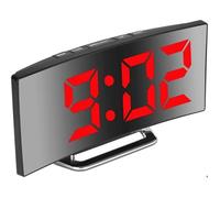 Réveil numérique pour Chambres à Coucher, écran Miroir 7'' LED, 2 luminosités, Chargement USB et Alimentation par Batterie (rouge)