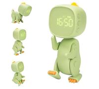 Réveil Numérique pour Enfants, Réveil Enfant Fille Garçon Réveil Dinosaure avec Forme Variable Minuterie Veilleuse, 3 Groupes Alarmes, 6 Musiques, Fonction Snooze Cadeau pour Garçons et Filles