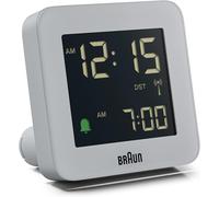 Réveil Numérique Radio-Piloté Pour Les Fuseaux Horaires D'Europe Centrale (Dcf) Avec Répétition (Fonction Snooze), Écran Lcd, Réglage Rapide, Bip De L'Alarme En Crescendo, Modèle Bc09G-Dcf Gris.