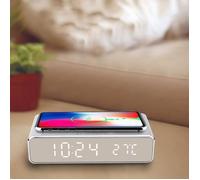 Réveil numérique - SAMSUNG - 3 en 1 - Chargeur sans fil - Thermomètre - Compatible Galaxy S10/S9/S8