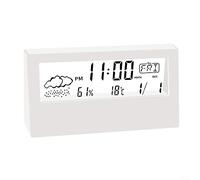 Réveil numérique température humidité horloge thermo-hygromètre horloge créative affichage météo alarme électronique verrouillage blanc