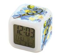 Réveil numérique tennis Réveil de Chevet carré,Réveil Numérique avec LED décoration de chambre,réveil Nocturne 7 Couleurs Comprend l'heure,la température,la date,pour Fille Garçon et Adolescents