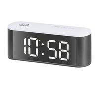 Réveil Numérique Trevi QS0088301 EC 883 BL Avec Fonction Snooze, Blanc Et Noir