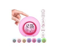 Réveil Numérique Veilleuse Lumière de 7 Couleurs Changement Horloge avec Température cadeau Enfants Bébé ROUGE-Lewin Deal