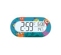 Réveil numérique WeKids, écran rétro-éclairé, affichage heure et température, fonctionne sur piles , motif océan