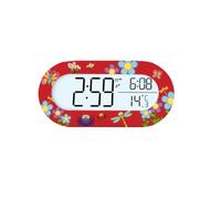 Réveil numérique WeKids, écran rétro-éclairé, affichage heure et température, fonctionne sur piles , motif rouge insecte