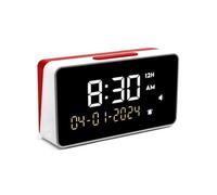 Réveil Parlant - Voix Extra Forte, 12 et 24 Heures, Rouge et Blanc