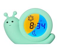 Alecto BC110GN Simon - Réveilleur - Réveil éducatif pour Enfants - Veilleuse - Apprendre à Dormir et se réveiller avec Un réveil LED pour Enfants - Escargot, Menthe