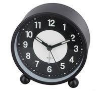 Réveil phosphorescent pour chambre à coucher | Horloge de chevet silencieuse sans tic-tac avec boîtier lumineux et en métal | Fonctionne avec piles, pour une lecture facile dans l'obscurité