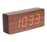 Réveil placage de bois Karlsson Tube LED Marron 21cmx9cmx4,5 cm