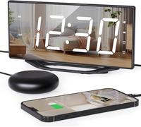 Réveil Pour Dormeurs Profonds Avec Grand Écran Led 8,7"" - Variateur D'Intensité, Chargeur Usb, Batterie De Rechange - Pour Chambre/Bureau/Cuisine