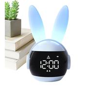 Réveil pour | Horloge veilleuse Rechargeable en Forme de Lapin - Alarme Animale - pour, garçons, Maison, Chambre, école, Pâques, Anniversaire