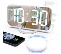 Réveil pour Sourd et Malentendant,Alarme Vibration pour Gros Dormeur,Ecran LED 7""&Lumineux à 5 Niveaux, Sonne Fort&Volume Label