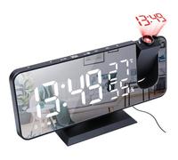 Reveil Projecteur avec Radio,180° Horloge Numérique Gros Chiffres Fonction Snooze