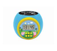 Lexibook Réveil-projecteur Peppa Pig RL977PP – Alarme, Snooze, Veilleuse, LCD, à piles Bleu/Jaune