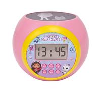 Lexibook, Gabby et la Maison Magique, Réveil-projecteur avec Fonction Alarme et répétition Snooze, veilleuse avec minuterie, écran LCD, à Piles, Rose, RL977GDH