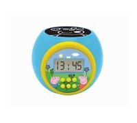 Lexibook Réveil-projecteur Peppa Pig RL977PP – Alarme, Snooze, Veilleuse, LCD, à piles Bleu/Jaune