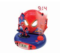 Lexibook Radio-réveil projecteur Spider-Man RP500 – Veilleuse, projection au plafond, effets sonores