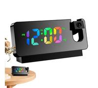 Réveil Projection Plafond,Horloge de Projection de Chambre - Horloges de Projection de Table de Chambre à Coucher Chargement USB | Bras oscillant Flexible à 180° Réveil Haute Projection pour Chambre