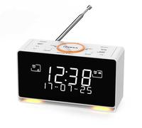 Réveil Radio DAB et FM avec 40 presets, Bluetooth, double alarme, minuterie de sommeil, contrôle de gradation, CHARGEUR USB et prise casque iTOMA 728