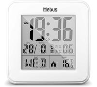 Réveil Radio Digital Avec Affichage De La Température, Éclairage, Calendrier, Compact Et Stable, Noir, Modèle : 25594