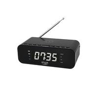 Adler Réveil radio FM AD 1192B – Chargeur sans fil, Bluetooth 5.0, Snooze – Noir