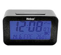 Réveil radio MEBUS digital sans 2x piles AAA 7,1x12x4,8cm anthracite
