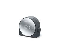 Réveil radio Muse M-186 CMR Gris, affichage LED blanc réglable, tuner FM/MW analogique, double alarme, double programmation, entrée audio 3,5 mm, snooze