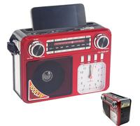 Réveil Radio - Radio Lampe Torche,Avec Horloge, Haut-Parleur, Chargeur de Téléphone Portable Rechargeable pour Randonnée, Camping, Voyage et Urgence Familiale