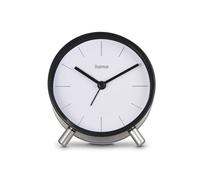 Réveil radiopiloté "Flores", analogique, sans tic-tac, noir