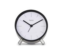 Réveil radiopiloté ""Flores"", analogique, sans tic-tac, noir