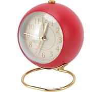 Réveil rétro Silent Decorative Round Ring Base Small Quartz Alarm Clock with Ambient Night Light for Bedroom