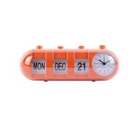 Karlsson Réveil Retro Tube Calendar Flip Orange