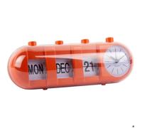 Réveil Retro Tube Calendar Flip orange