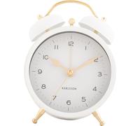 Réveil rétro TWIN BELL, Ø 9,7 cm, blanc