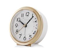Réveil Réveil de Bureau, Horloge de siège, Brille dans Le Noir, Alarme de Chambre silencieuse, Utilisation étudiante, réveil des Dieux(Gold/White)