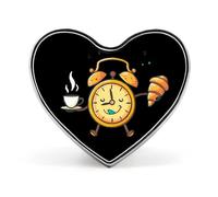 Réveil réveil imprimé coeur badge broche broches drôle revers cravate bouton décoration pour hommes femmes, forme d'amour, style