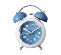 Réveil robuste en métal à double cloche avec rétroéclairage parfait pour se réveiller (bleu)
