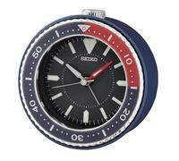Réveil - Seiko - Réveil rond en plastique bleu - Alarme électronique - Éclairage LED - Trotteuse silencieuse