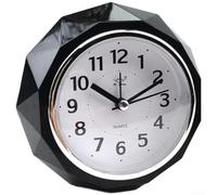 Réveil silencieux à balayage avec double sonnette, affichage LED alimenté par piles, style luxueux pour chambre à coucher, bureau, sans bruit de tic-tac (noir)