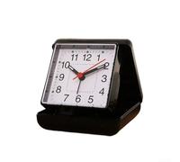 Réveil silencieux avec double affichage analogique numérique pour enfants et étudiants alimenté par piles Mouvement de balayage silencieux Design compact pliable (Noir)