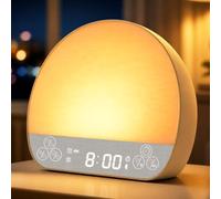 Réveil Simulateur d’Aube, Reveil Lumineux avec 36 Bruit Blanc Lampe | de Chevet Double Alarme, Routines de sommeil avec minuteur, 11 Couleurs Lumière pour Enfant/Adulte