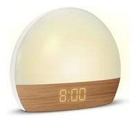 Réveil simulateur d'aube Lumiere Progressive sur Secteur - Luminothérapie Eclairage Blanc ou Couleur - Charge Port USB-A