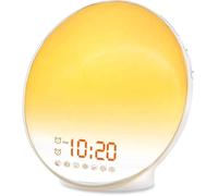 Réveil Simulateur D'aube,Reveil Lumineux,Eveil Lumière Lampe de Chevet Chambre LED Veilleuse Lampe pour Enfants & Adulte,Radi[q36]