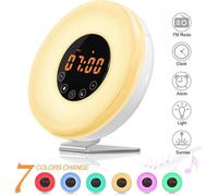 Réveil Sunrise - POPSPO - Réveil numérique à lumière - Simulation Aube et Crépuscule - Fonction Snooze