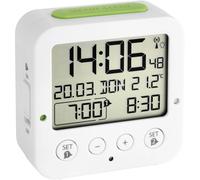 Réveil TFA Dostmann 60.2528.02 radiopiloté(e) blanc, vert Heures de réveil 2